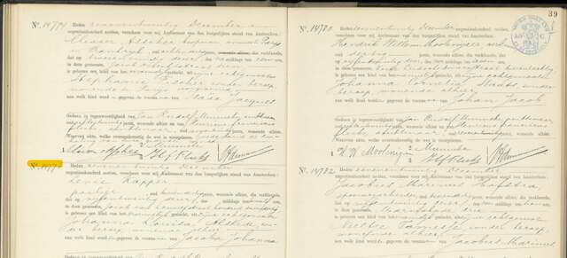 Knipsel uit geboorteregister Jacoba Johanna.JPG