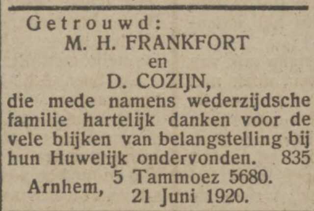Cozijn, Debora, 1922, Verloving en huwelijk (2).jpg