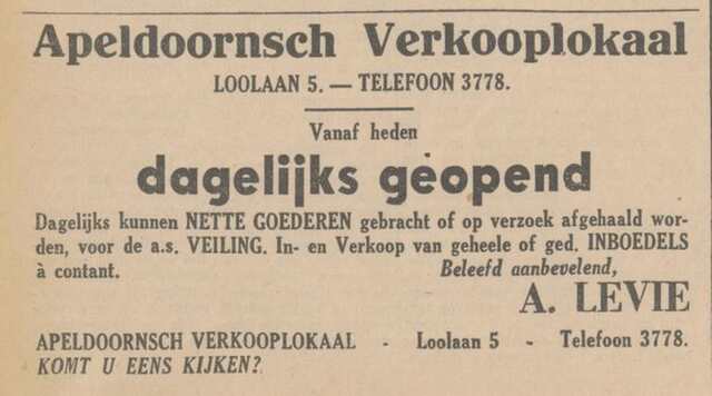 Levie, A., 1934.03.29, Eerste advertentie, gelijktijdig met Zakennieuws.jpg