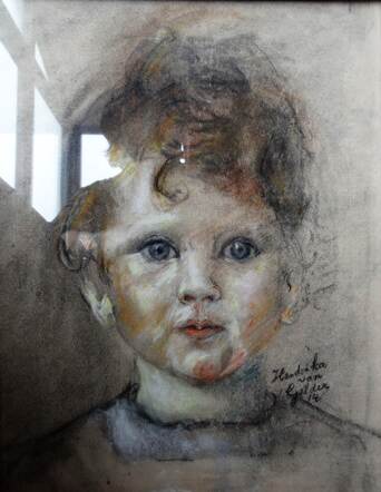 Portret van Eka Simons door Hendrika van Gelder - 1913 - pastelkrijt