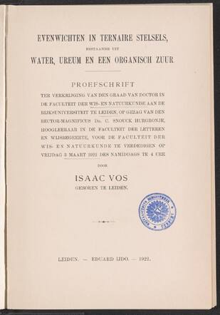 Dissertatie 1922