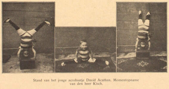 David Acathan, de Kleine Acrobaat In De Joodsche Prins van 24 oktober 1912, blz 85. Foto: Herman Kisch.