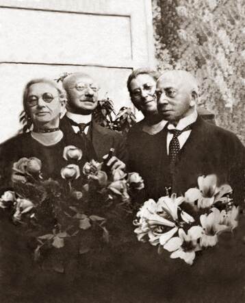 50-jarig huwelijksjubileum te Haarlem in februari 1942 van Benjamin Hes (rechtsvoor) en Frederica van Huiden (linksvoor).