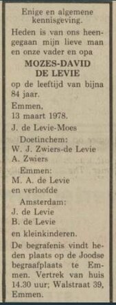 Mozes David de Levie DVHN Delpher