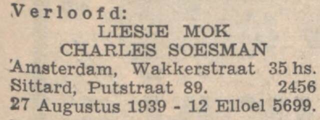 Soesman-Mok, Charles & Liesje verloving (1939).jpg