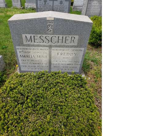 Grafsteen van Amalia Messcher en haar zoontje Freddy
