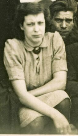 Leni Loebl 1945 Liberation-a van den B son behind.jpg