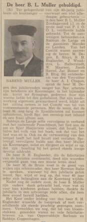 Barend Muller gehuldigd in Centraal Blad 1937.JPG