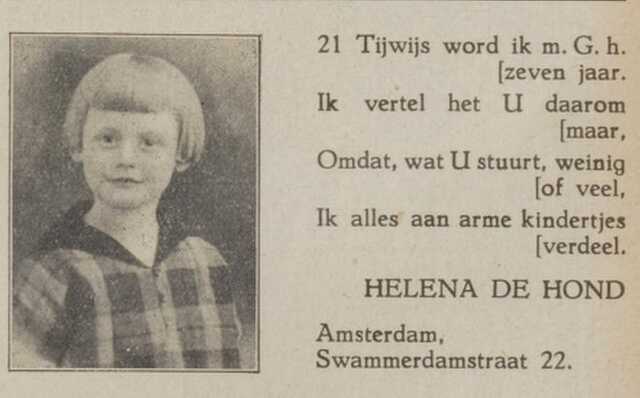 Helena de Hond 7 jaar