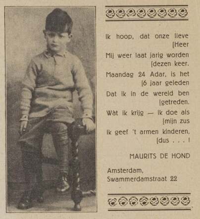 Maurits de Hond 6 jaar