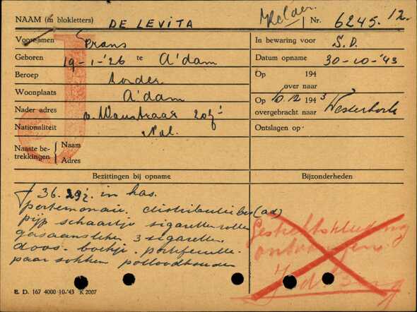 arrestantenkaart Frans de Levita.jpg