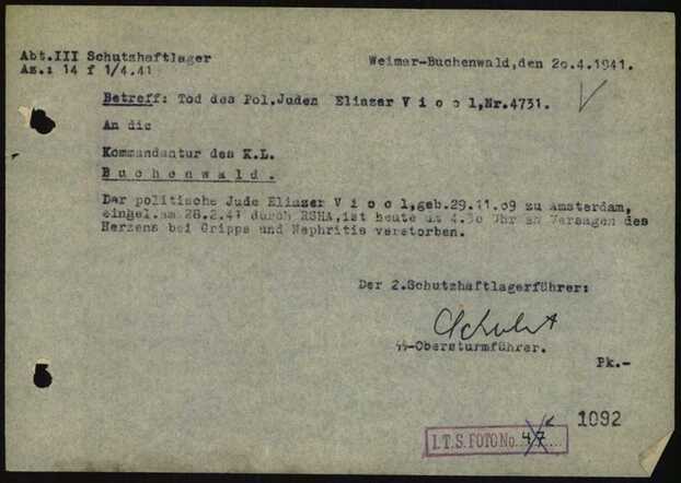 Eliazer Viool, 29-11-1909, krt 5 Buchenwald.jpg