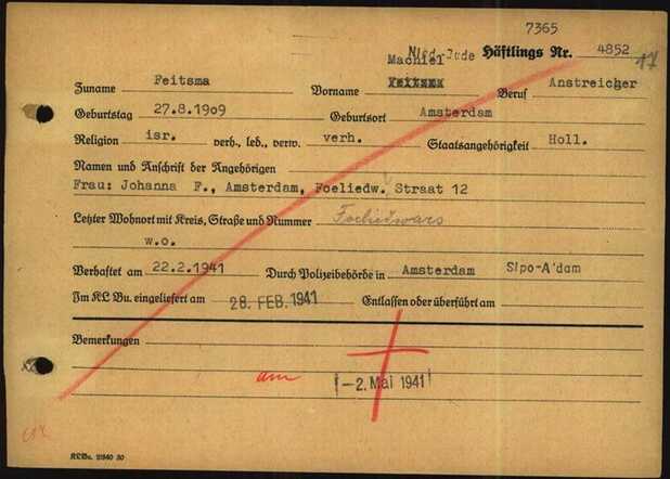 Machiel Feitsma, 27-8-1909, krt 9 Buchenwald.jpg