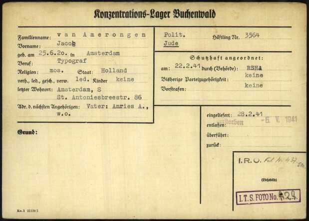 Jacob v.Amerongen, 25-6-1920, krt 2 Buchenwald.jpg