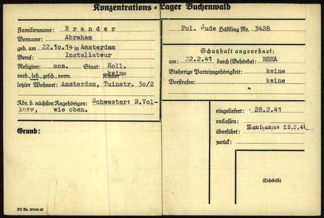 Abraham Brander, 22-10-1914, krt 2 Buchenwald.jpg
