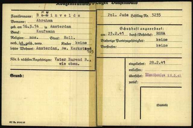 Abraham Bruinvelds, 16-3-1914, krt 5 Buchenwald.jpg