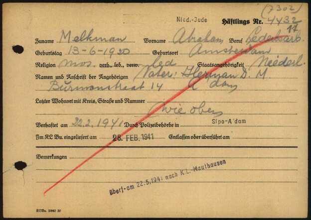 Abraham Melkmann, 13-6-1920, krt 6 Buchenwald.jpg