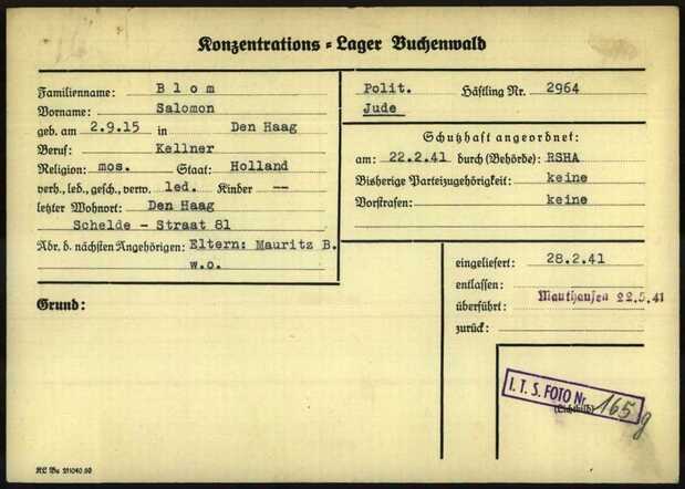 Salomon Blom, 2-9-1915, krt 2 Buchenwald.jpg
