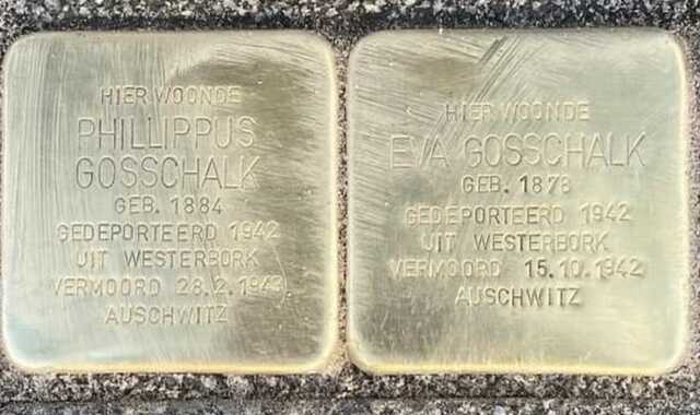 Stolpersteine Philippus Gosschalk en Eva Gosschalk