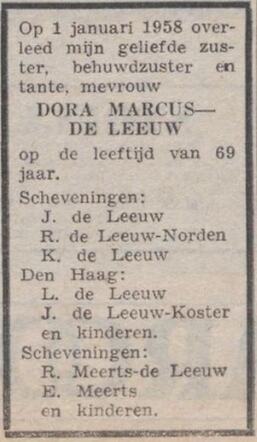 Dora de Leeuw NIW 10-01-1958.JPG