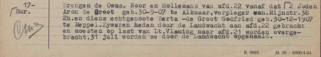 Foto 4. Citaat politierapport A'dam Aron en Bertha de Groot 31-7-44.jpg