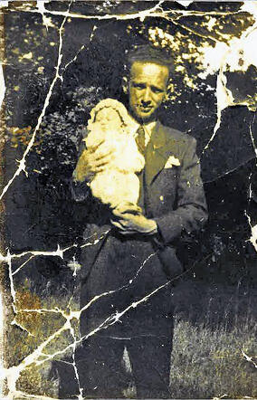 Abraham de Leeuw met zijn dochter Bathseba Sientje de Leeuw.