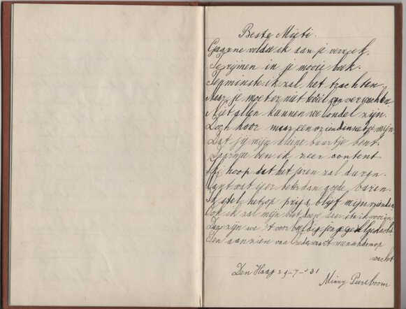 een gedicht uit 1931 van Minny Peereboom in het poesiealbum van haar buurmeisje Mieti Demmer
