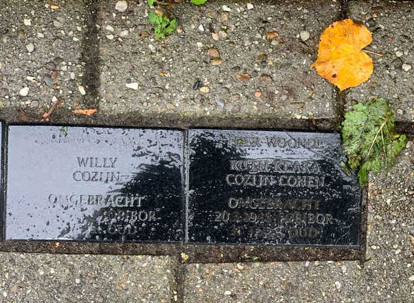 Gedenksteen Willy Cozijn en zijn moeder Ruth Klara Cozijn-Cohen
