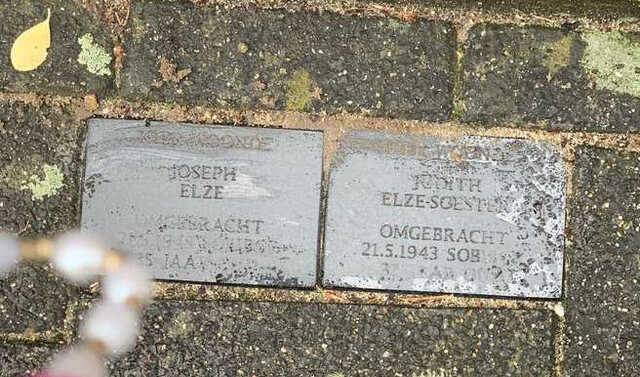 Gedenksteen Joseph Elze en Judith Elze-Soester