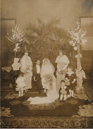 Trouwfoto van Abraham Palache en Jacoba de Pinto, 1923