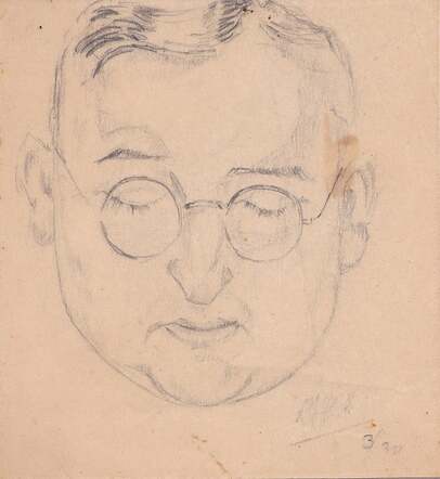 Heinrich Cahn In 1930 getekend door zijn zoon Henny Cahn 1908-1999 