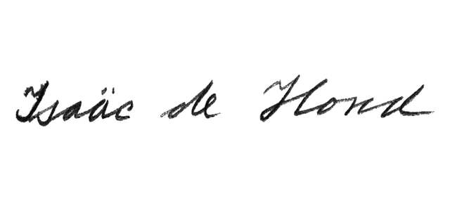 Handtekening Isaac de Hond