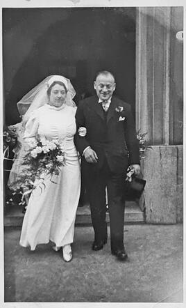 Barend en Grietje Bouman-Menco trouwfoto 1936 