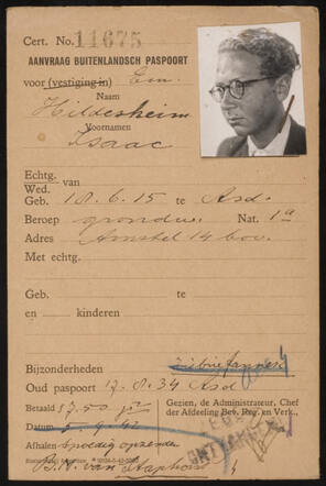 Isaac Hildesheim  sassport application