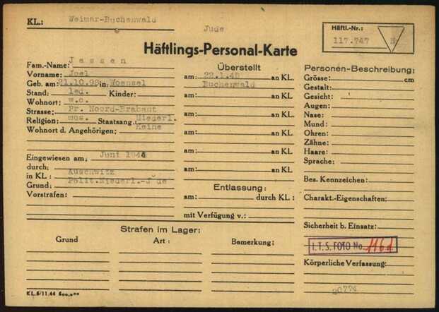 Joel Jessen, Häftlings Personal Karte Buchenwald.jpg