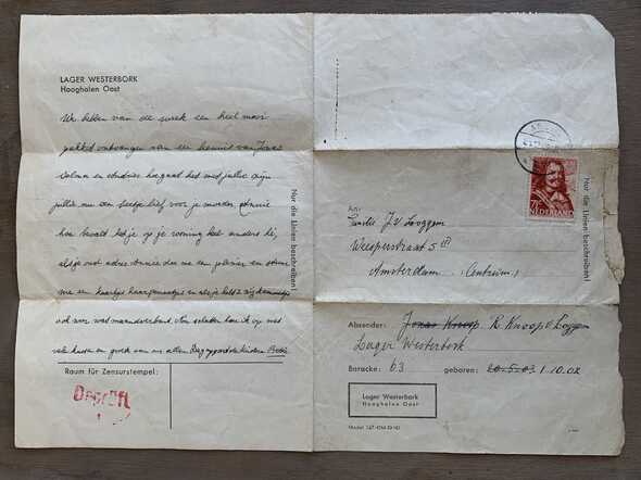 Brief van Rebecca Knoop-van Loggem aan haar familie J. van Loggem uit Westerbork-2