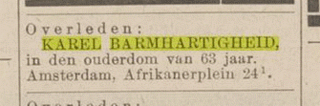 25-08-1938 vermelding overlijden in het Centraal blad voor Israeliten in Nederland Karel Barmhartigheid 04-03-1875.gif