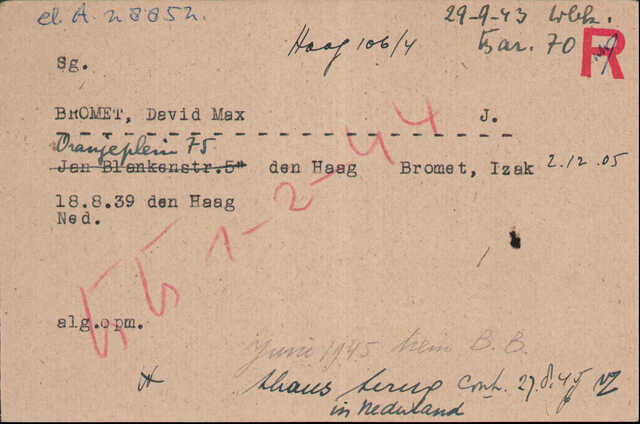 Archiefkaart Joodse Raad David Max Bromet 08-08-1939.jpg