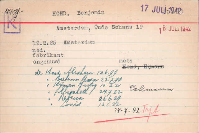 Archiekaart Joodse Raad Benjamin de Hond 12-02-1925.jpg