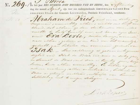 1865-04-13 Geboorteakte Isak de Vries.png