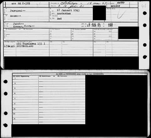 Familiekaart Mozes Papegaai 18-01-1943.jpg
