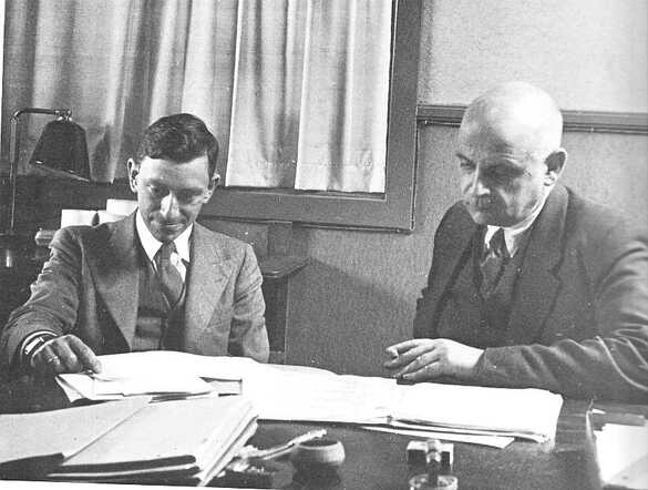 Max Lichtenstädter en Leon van der Lijn (directie van Van der Lijn & Co