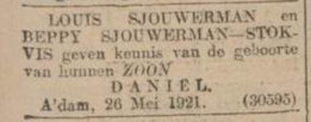 Sjouwerman, Alg Handelsblad 27 mei 1921.jpg