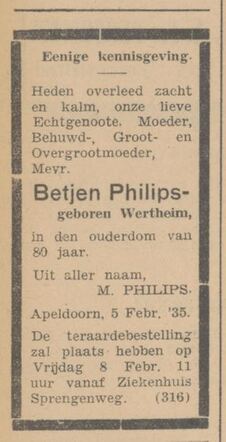 Philips, Meijer, 1935.02.06, Overlijden Betjen Wertheuim.jpg