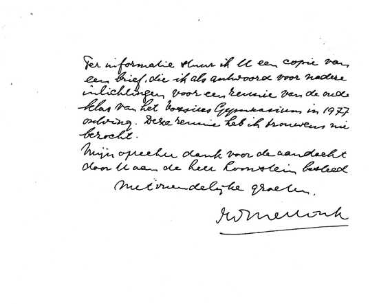handgeschreven brief (november 1986) van mijn vader over Jaap Loonstein n.a.v. programma Vroege Vogels-2