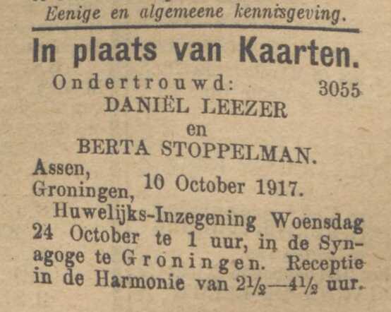 Leezer, Daniel, 1917.10.12, Ondertrouw.jpg