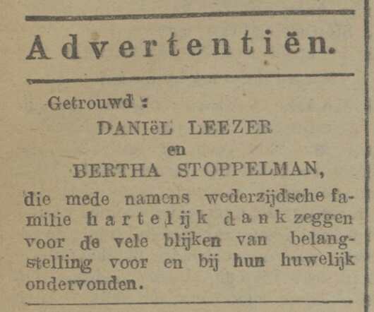 Leezer, Daniel, 1917.10.26, Getrouwd met Bertha Stoppelman.jpg