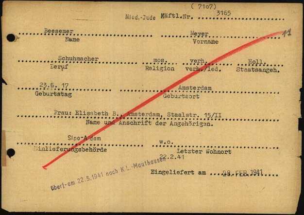 Meijer Beesemer, 23-6-1917, krt 6 Buchenwald.jpg