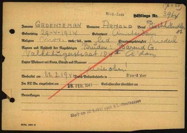 Arnold Groenteman, 29-4-1914, krt 6 Buchenwald.jpg