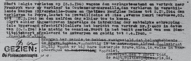 Sophie de Brave 1946 Felixarchief.JPG